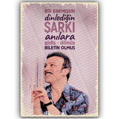 Dinlediğin Şarkı Anılara Gidiş Dönüş Ahşap Retro Poster