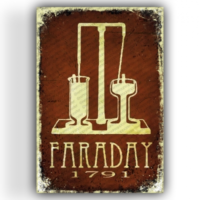 Faraday Ahşap Retro Vintage Poster 