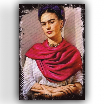 Frida Kahlo Ahşap Retro Vintage Poster 