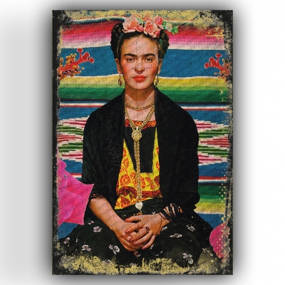Frida Kahlo Ahşap Retro Vintage Poster 