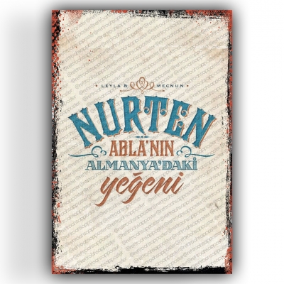 Leyla İle Mecnun Ahşap Retro Vintage Poster 
