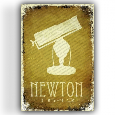 Newton Ahşap Retro Vintage Poster 