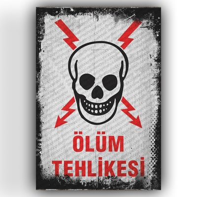 Ölüm Tehlikesi Ahşap Retro Vintage Poster 