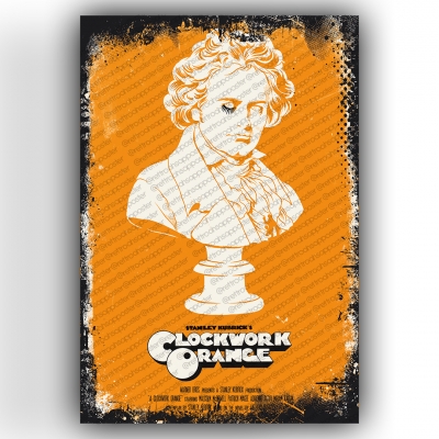 Otomatik Portakal Ahşap Retro Vintage Poster 