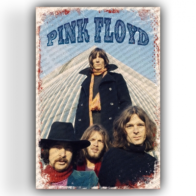 Pink Floyd Ahşap Retro Vintage Poster 