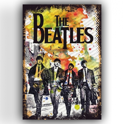 The Beatles Ahşap Retro Vintage Poster 