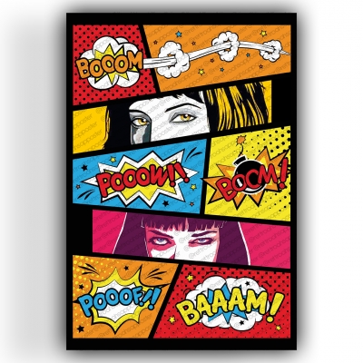 Booom Baaam Ahşap Retro Vintage Poster 