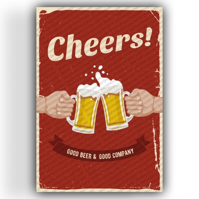 Cheers Ahşap Retro Vintage Poster 