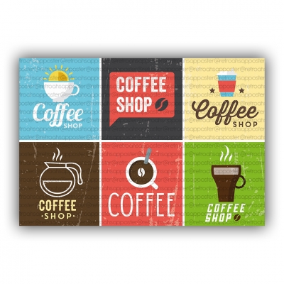Coffee Ahşap Retro Vintage Poster 