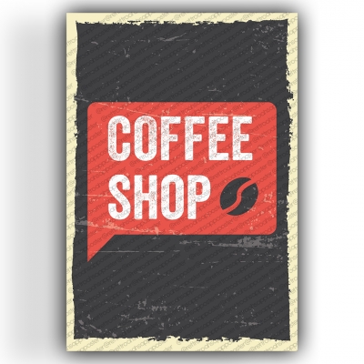 Coffee Shop Ahşap Retro Vintage Poster 