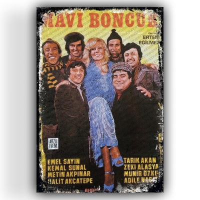 Mavi Boncuk Ahşap Retro Vintage Poster 