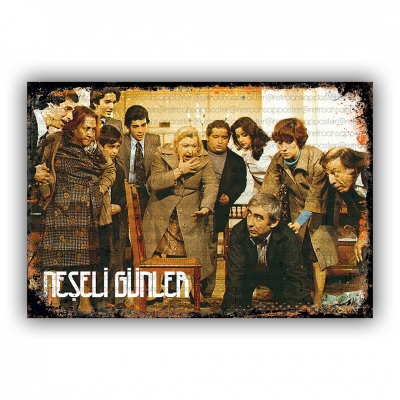 Neşeli Günler Ahşap Retro Vintage Poster 