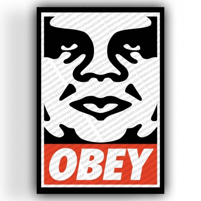 Obey Ahşap Retro Vintage Poster 