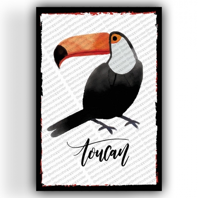 Parrot Ahşap Retro Vintage Poster 