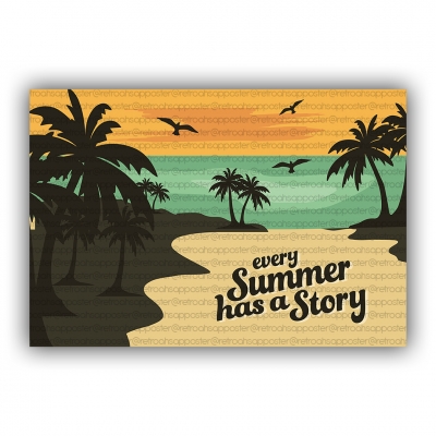 Summer Ahşap Retro Vintage Poster 