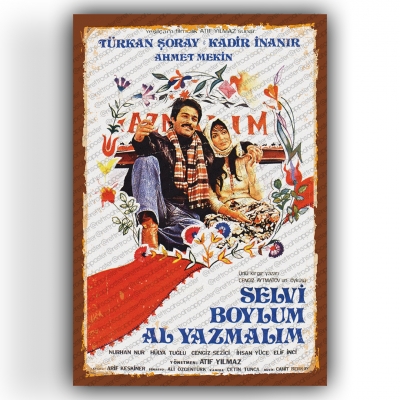 Al Yazmalım Yeşilçam Ahşap Retro Vintage Poster 