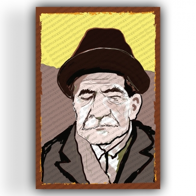 Aşık Veysel Ahşap Retro Vintage Poster 