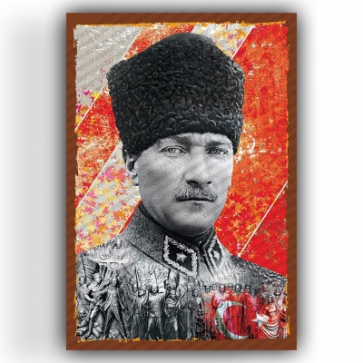 Atatürk Ahşap Retro Vintage Poster 