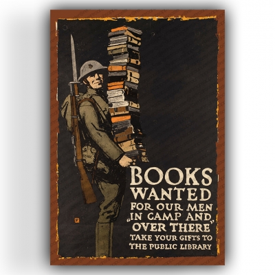Books Wanted Ahşap Retro Vintage Poster 