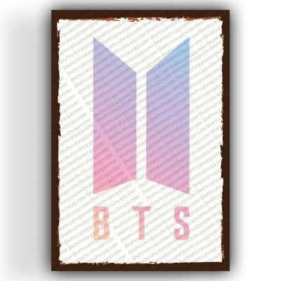Bts Ahşap Retro Vintage Poster 