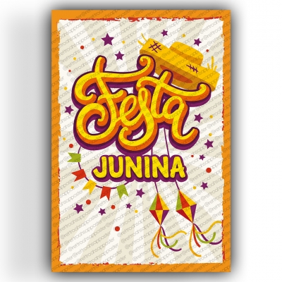 Festa Junina Ahşap Retro Vintage Poster 