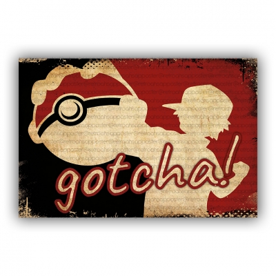 Gotcha Ahşap Retro Vintage Poster 