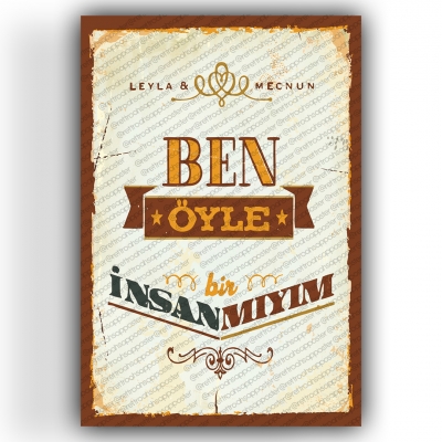 Leyla İle Mecnun Ahşap Retro Vintage Poster 