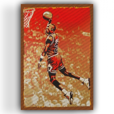 Michael Jordan Ahşap Retro Vintage Poster 