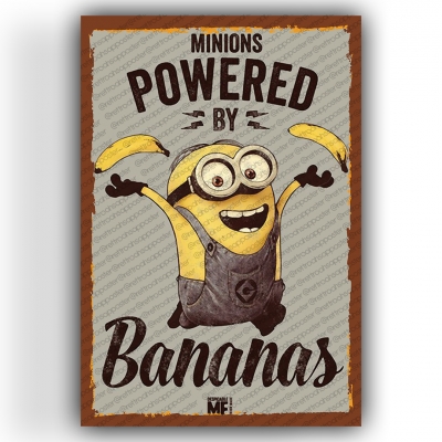 Minions Ahşap Retro Vintage Poster 