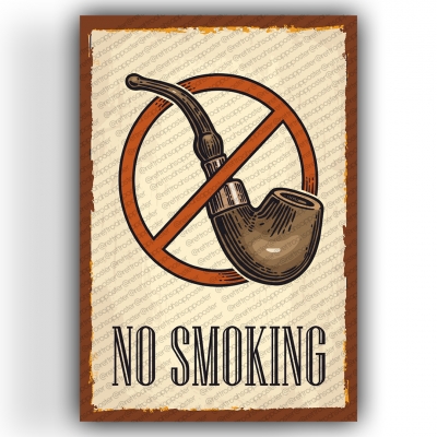 No Smoking Ahşap Retro Vintage Poster 
