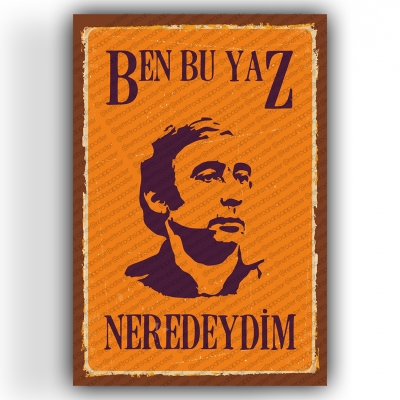 Şener Şen Yeşilçam Ahşap Retro Vintage Poster 