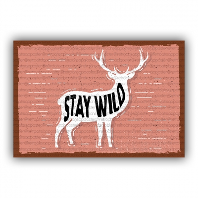 Stay Wild Ahşap Retro Vintage Poster 