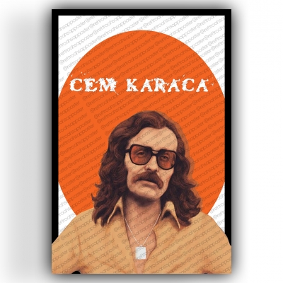 Cem Karaca Ahşap Retro Vintage Poster 