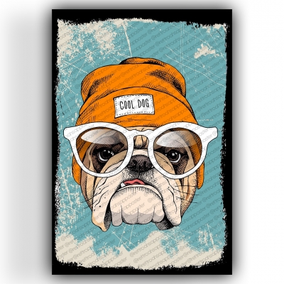 Cool Dog Ahşap Retro Vintage Poster 