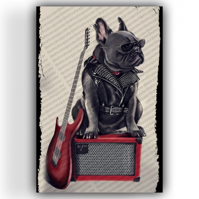 Cool Köpek Ahşap Retro Vintage Poster 