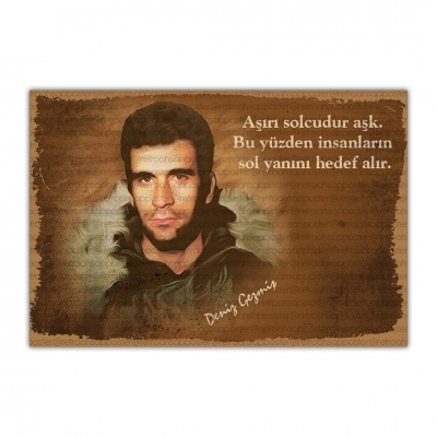 Deniz Gezmiş Ahşap Retro Vintage Poster 