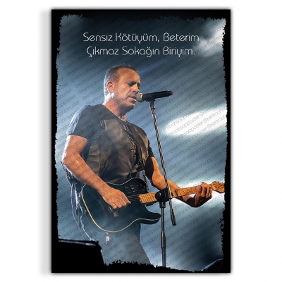 Haluk Levent Ahşap Retro Vintage Poster 