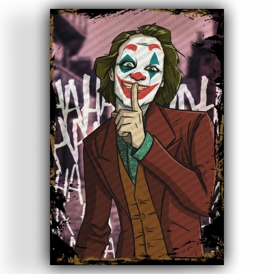 Joker Ahşap Retro Vintage Poster 