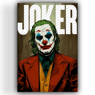 Joker Ahşap Retro Vintage Poster 