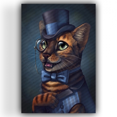 Kedi Ahşap Retro Vintage Poster 