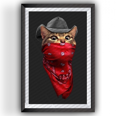 Kedi Ahşap Retro Vintage Poster 