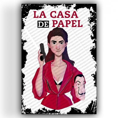 La Casa De Papel Ahşap Retro Vintage Poster 