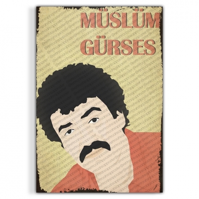 Müslüm Gürses Ahşap Retro Vintage Poster 