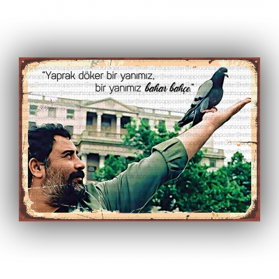 Ahmet Kaya Ahşap Retro Vintage Poster 