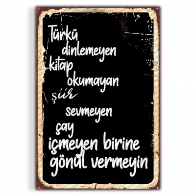 Çay Ahşap Retro Vintage Poster 