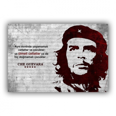 Che Guevara Ahşap Retro Vintage Poster 