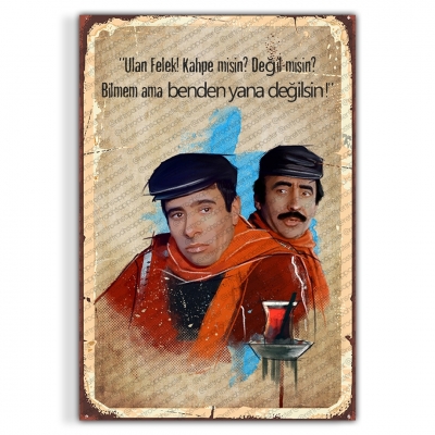 Çiçek Abbas Yeşilçam Ahşap Retro Vintage Poster 