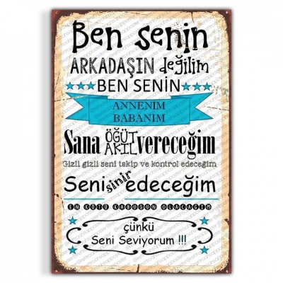 Çünkü Seni Seviyorum Ahşap Retro Vintage Poster 
