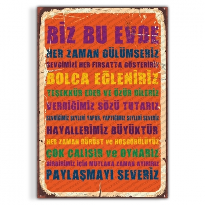 Her Zaman Gülümseriz Ahşap Retro Vintage Poster 