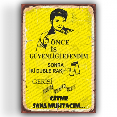İş güvenliği Ahşap Retro Vintage Poster 